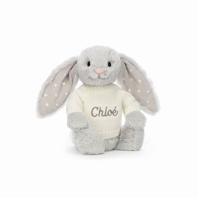 Jellycat Bashful Shimmer Konijn with Cream Jumper | EA0975681